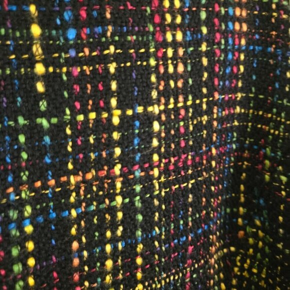 Coldwater Creek Colorful Tweed Black Multi Fully Lined 3 Button Blazer Size PL - Picture 4 of 6